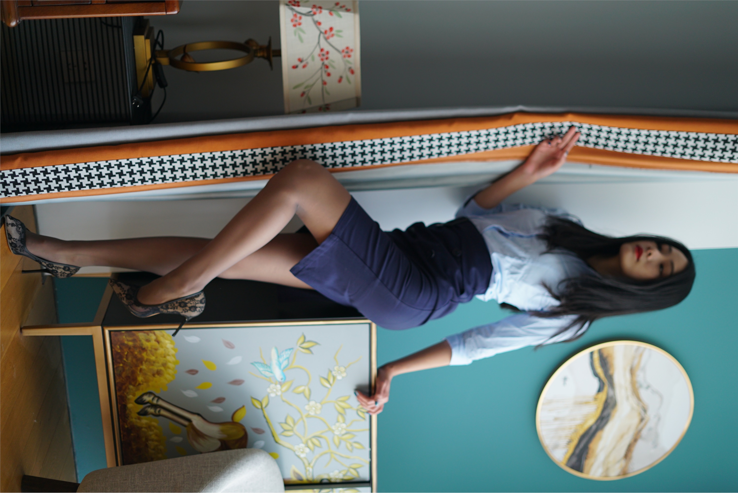 壹吻映画  2021.02.03 YW009《梦梦-蓝色职业装 》